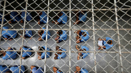 Inmates at Klong Prem high-security prison in Bangkok, Thailand July 12, 2016.