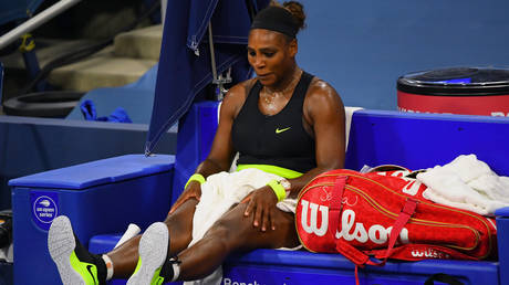 Serena Williams during her defeat to Maria Sakkari. © USA Today Sports