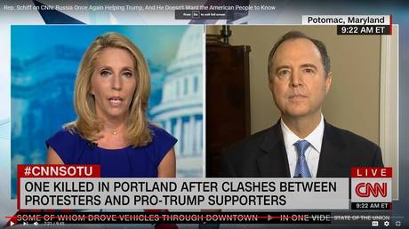 Screenshot from a CNN interview with Adam Schiff