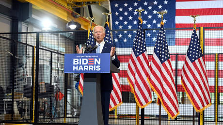 Democratic presidential nominee Joe Biden speaks about safety in America in Pittsburgh, Pennsylvania, August 31, 2020.