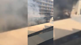 WATCH: Thick black smoke billows from HUGE HOTEL FIRE in Spain