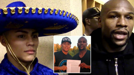 Boxing prospect and Floyd Mayweather (right) signing Danny Gonzalez has been shot dead in the US © YouTube / FightHype Instagram / floydmayweather