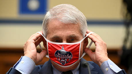 FILE PHOTO. Anthony Fauci, director of the National Institute of Allergy and Infectious Diseases, during a House hearing. © Pool via REUTERS / Erin Scott