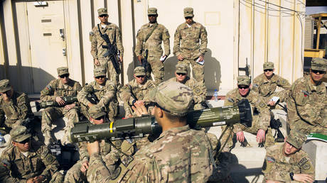 US soldiers receiving training in rocket launcher use at forward operating base Gamberi in the Laghman province of Afghanistan, December 29, 2014 file photo.