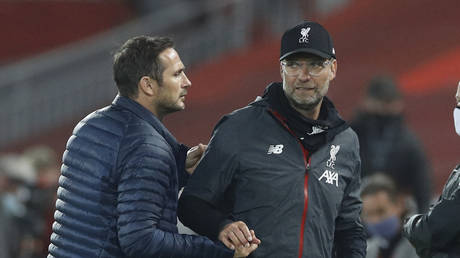 Liverpool boss Jurgen Klopp and Chelsea manager Frank Lampard will meet on Sunday. © Reuters