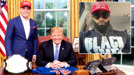 UFC's Colby Covington will face Tyron Woodley (right) with the support of US President Donald Trump © Instagram / colbycovmma © Instagram / twooodley