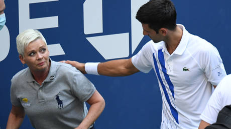 Djokovic was disqualified from the US Open. © USA Today Sports
