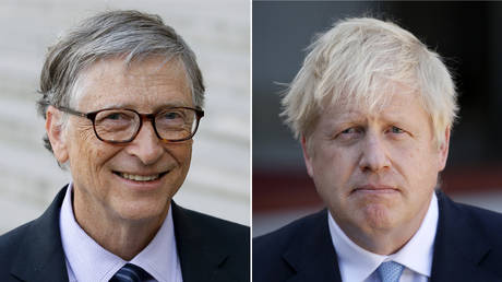 (L) Bill Gates © Getty Images/Chesnot; (R) Boris Johnson © Getty Images/Chesnot.