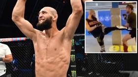 Khamzat Chimaev DROPS UFC heavyweight Alexander Gustafsson in training – but was it a low blow? (VIDEO)