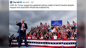 Try again! The Hill illustrates post complaining about 'maskless' Trump supporters with image of rally-goers WEARING masks