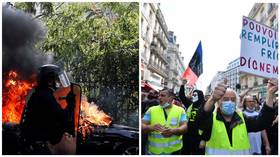 Yellow Vests’ encore: Tear gas & dozens of arrests as France's most vocal protest movement makes 1st comeback during Covid-19