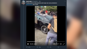 WATCH: Sacramento Highway Patrol sends anti-Trump protester flying in viral HIT AND RUN incident