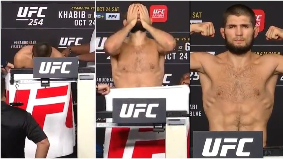 UFC star Khabib Nurmagomedov strips naked to make weight 
