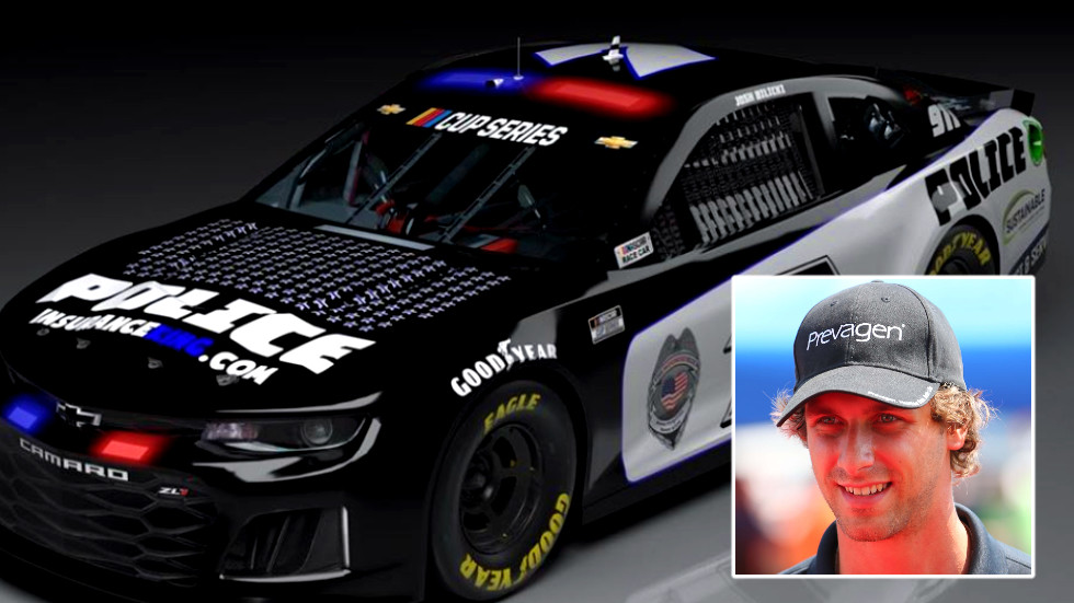 'Blue lives matter': NASCAR fans revive Bubba Wallace racism row as driver unveils fresh car design to honor police killed on duty