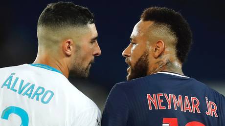 Racism row: Alvaro Gonzalez (left) and Neymar