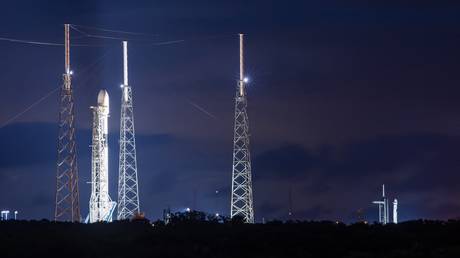 Falcon9 rocket standing by before the aborted launch.