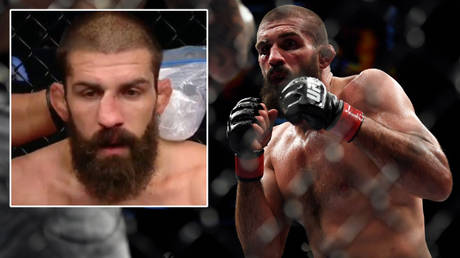 Court McGee had his nose broken by Carlos Condit at UFC Fight Island 4 © Twitter / espnmma | © Bob DeChiara/ USA Today Sports via Reuters
