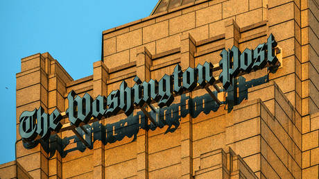 FILE PHOTO: A view of the logo on the new home of The Washington Post via Getty Images, on December, 16, 2015 in Washington, DC