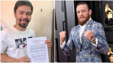 Manny Pacquiao is tipped to face Conor McGregor in the ring. © Instagram @mannypacquiao / Getty Images