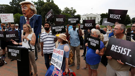 A July 11, 2017 'Russiagate' protest outside the White House.