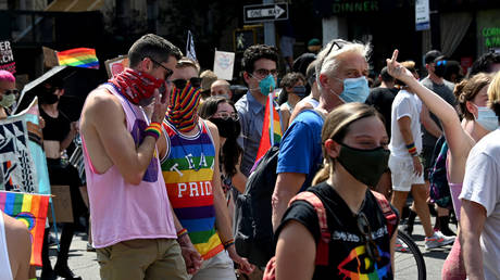 Queer Liberation March for Black Lives & Against Police Brutality on June 28, 2020 in New York City
