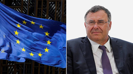 ©  AFP / kenzo tribouillard; (R) CEO of Total Patrick Pouyanne © REUTERS/Benoit Tessier