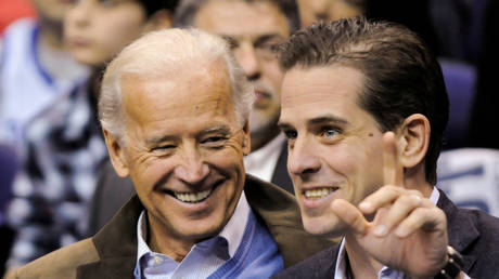 FILE PHOTO: Then-US Vice President Joe Biden and his son Hunter Biden in 2010
