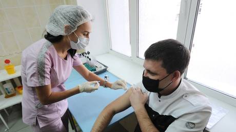 Vaccination against coronavirus employees Rasskazovsky municipal polyclinic in Tambov region.
