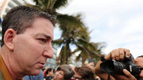 FILE PHOTO: U.S. journalist Glenn Greenwald is seen during the demonstration to demand more protection for the Amazon rainforest, in Rio de Janeiro, Brazil August 25, 2019