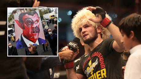Khabib has spoken out amid Muslim protests against French leader Macron. © Reuters