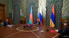 Following late night Moscow talks, Armenia & Azerbaijan agree to ceasefire in disputed Nagorno-Karabakh starting NOON SATURDAY