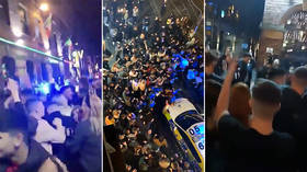 Disgust & applause after huge crowds swarm Liverpool ahead of 'tier 3' coronavirus lockdown (VIDEOS)