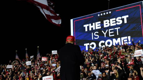 U.S. President Donald Trump holds a campaign rally, in Rome, Georgia, U.S., November 1, 2020. Picture taken November 1, 2020