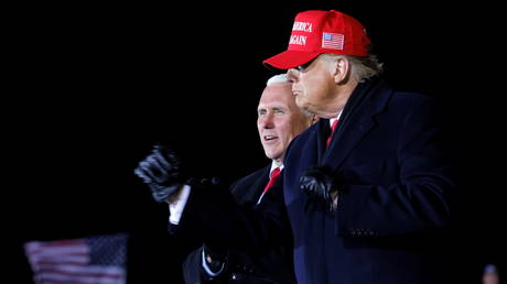 US President Donald Trump at a campaign rally in Grand Rapids , Michigan, US, early November 3, 2020