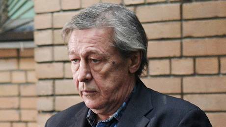 Actor Mikhail Efremov outside the Presnensky court in Moscow after the verdict was announced in the case of a fatal accident.