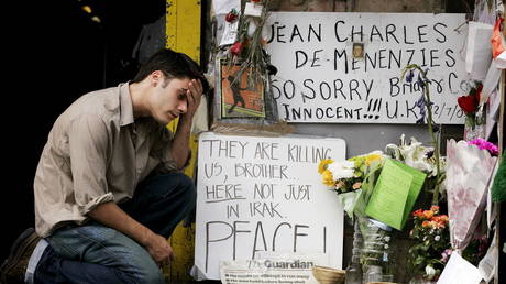 FILE PHOTO: Tributes for compatriot Jean Charles de Menezes outside Stockwell Underground station, London, August 18, 2005