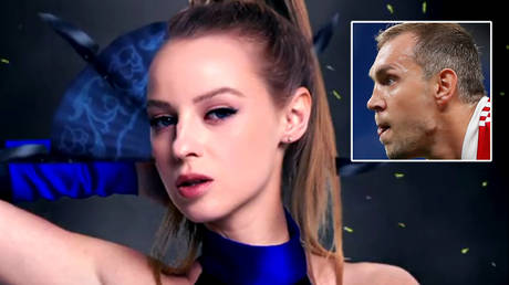 Ulyana Trigubchak (left) has used her new show to discuss Russia football captain Artem Dzyuba © Instagram / uly_3gubchak | © Maxim Shemetov / Reuters