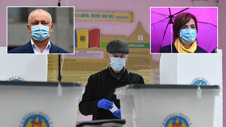 Main © Sputnik / Maxim Blinov; top left Igor Dodon © Sputnik / Evgenii Odinokov; top right Maia Sandu © Sputnik / Maxim Blinov