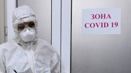 Medical worker in the obstetric Department for pregnant women with coronavirus in the maternity hospital №1 in Krasnodar.