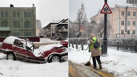 Consequences of a snow cyclone in Vladivostok.