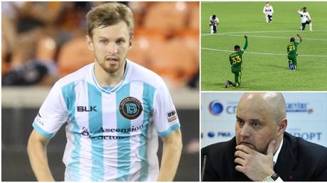 &lsquo;He didn&rsquo;t break the law&rsquo;: Russian football ethics official backs player &lsquo;who was dropped by US team after refusing to take knee&rsquo;