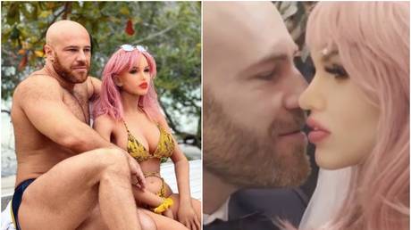 Kazakh bodybuilder Yuri Tolochko has finally wed his sex doll bride - Instagram / Yuri Tolochko