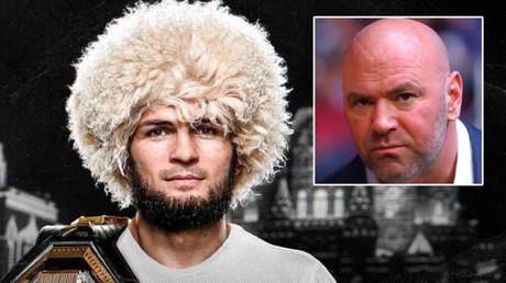UFC champ Khabib Nurmagomedov (left) will appear in Moscow, Russia to reveal plans that could include Dana White © Instagram / khabib_nurmagomedov | © Mark J Rebilas / USA Today Sports via Reuters