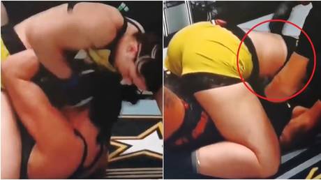 &lsquo;Good referee, no hesitation fixing it&rsquo;: UFC official Herzog hailed for helping to avert &lsquo;nipple slip&rsquo; in women&rsquo;s bout (VIDEO)