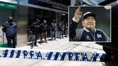 Officers raided a location used by Maradona's doctor on Sunday. © Reuters
