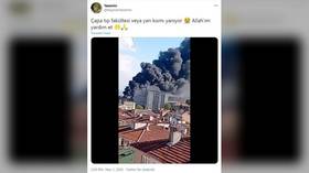 Major fire at Istanbul hospital sends plume of black smoke into the sky (VIDEOS)