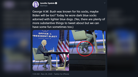 ‘Why Americans hate the media’: Blue-checks fawn over Biden’s socks after 4 years of unmitigated vitriol toward Trump