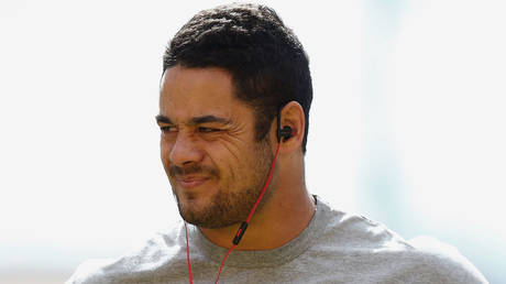 FILE PHOTO: Jarryd Hayne in 2015. © Getty Images via AFP / Jared Wickerham