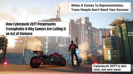 Cyberpunk 2077 — Official Gameplay Trailer © YouTube; (insets) Screenshots from cbr.com, thegamer.com, polygon.com