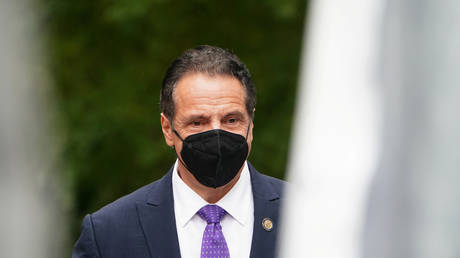 New York Governor Andrew Cuomo is shown arriving at a statue unveiling in October in Manhattan.